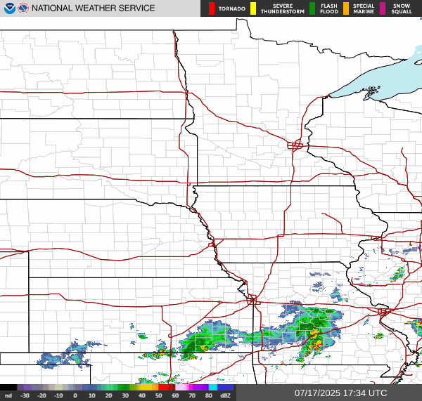 Weather radar map